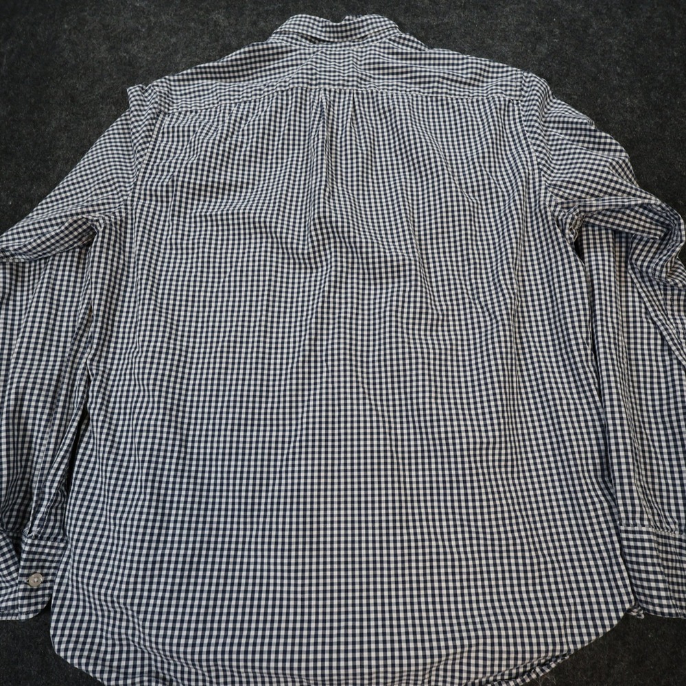 J.Crew Secret Wash Shirt Mens L Navy Excellent Slim Fit Gingham Stretch - Picture 11 of 11
